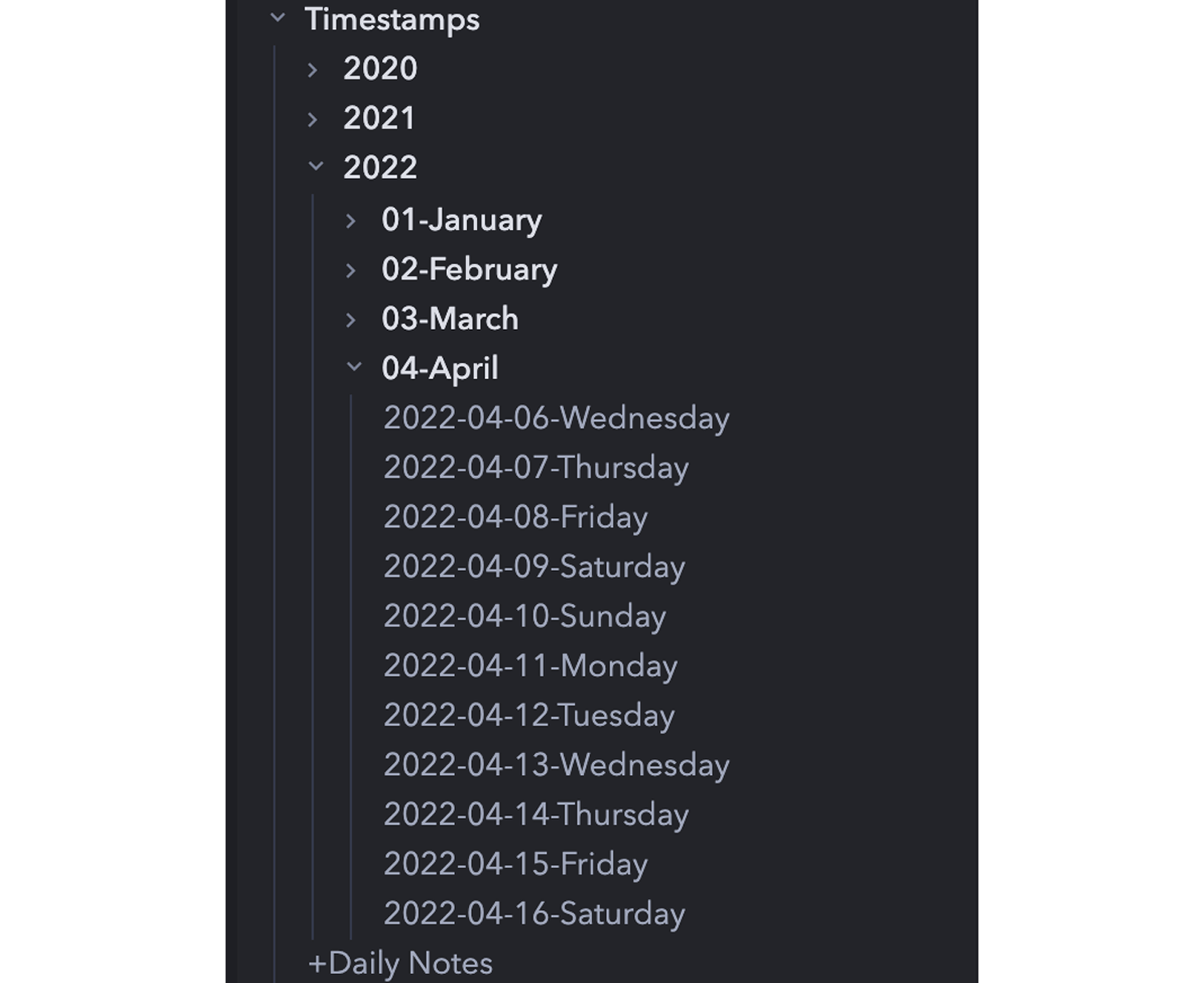 Dann’s Daily Note directory structure